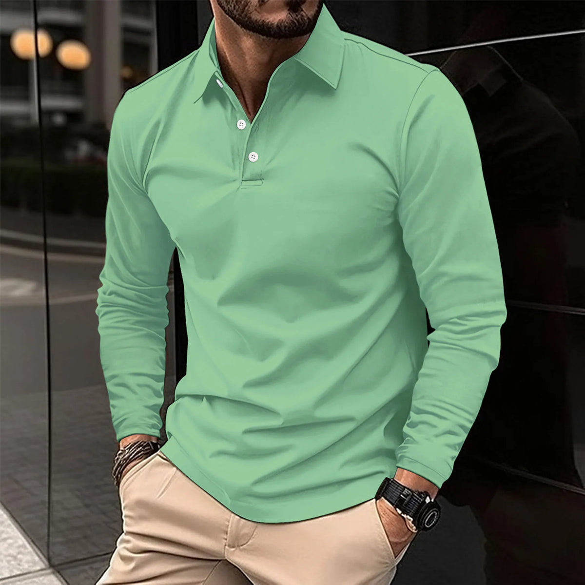 Ethan| Polo Casual de Manga Larga